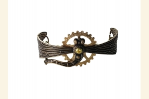 Geared Ox Brass Dragonfly Bracelet