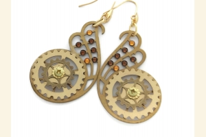 Geared Owl Earrings
